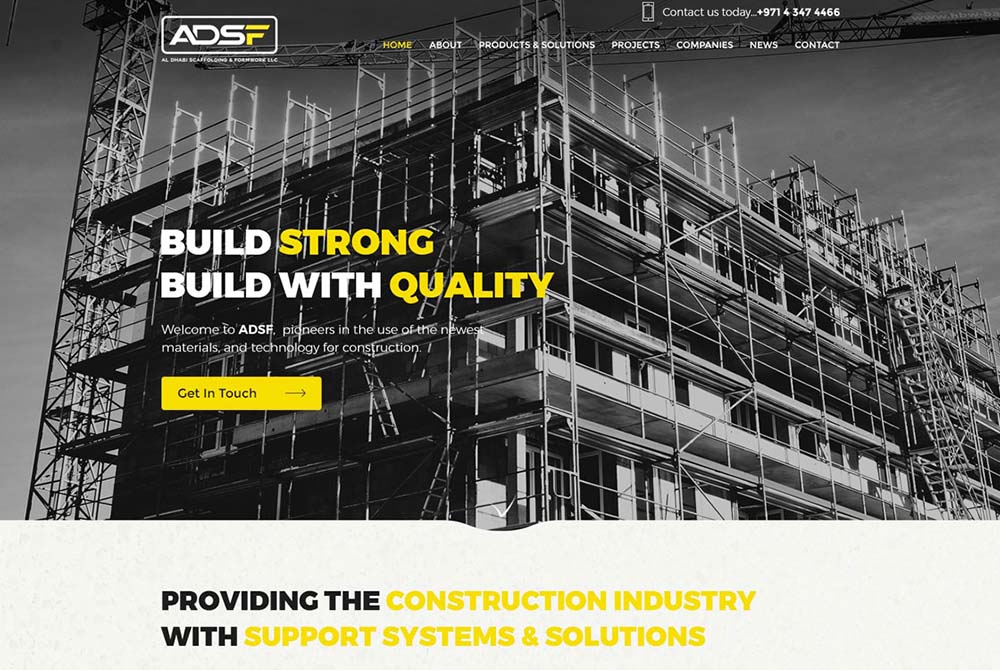 Website Design for Scaffolding Construction Company