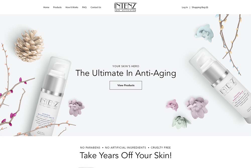 Web Design for New Intensive Face Serum
